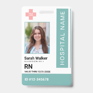 Badge Employé photo d'identité Médicale Hôpital poussiér