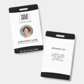 Badge Employé photo du logo de l'entreprise (Front & Back)