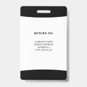 Badge Employé photo du logo de l'entreprise (Back)