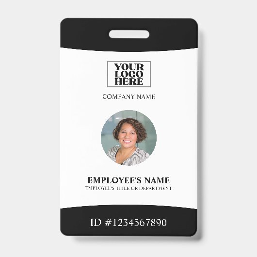 Badge Employé photo du logo de l'entreprise (Front)