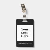 Badge Employé photo noir classique (Arrière avec clip)