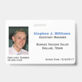 Badge employé photo personnalisé (Avant)