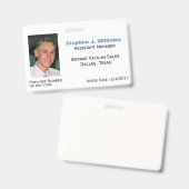 Badge employé photo personnalisé (Avant & arrière)