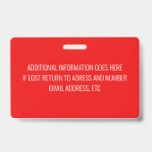 Badge Employé rouge (Dos)