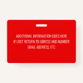 Badge Employé rouge (Dos)