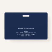 Badge Employé Sécurité de l'entreprise Logo de l'entrepr (Dos)