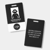 Badge employé V1 noir (Avant & arrière)