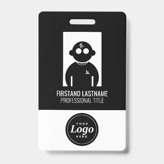 Badge employé V1 noir (Avant)