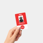 Badge employé V1 rouge (Manuel / portable)