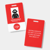 Badge employé V1 rouge (Avant & arrière)