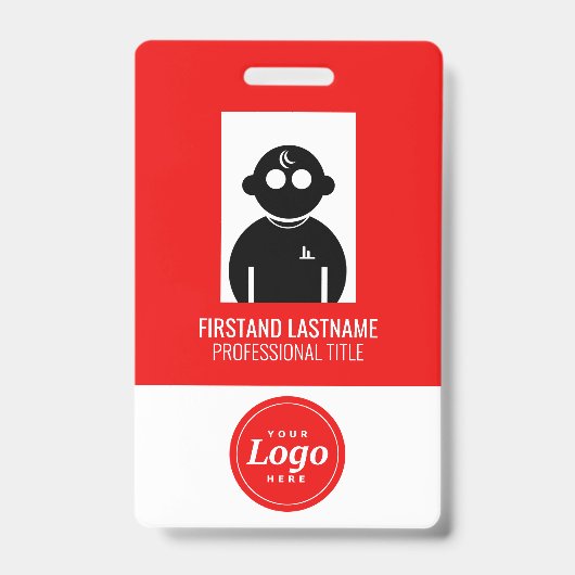 Badge employé V1 rouge (Avant)