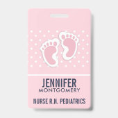 Badge Empreintes Bébé Rose Cute (Arrière)