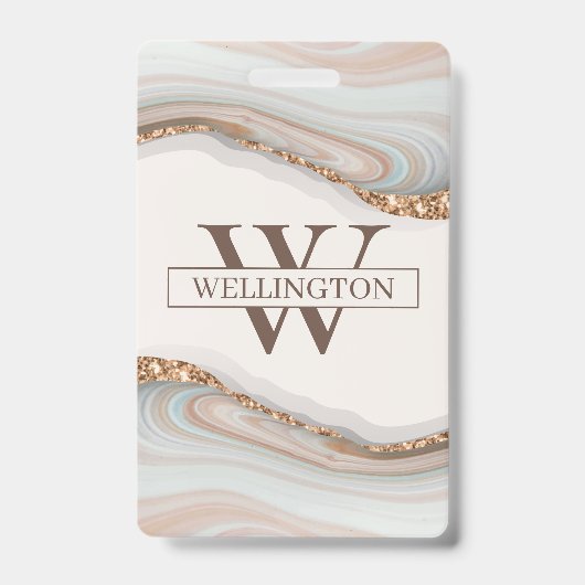 Badge en marbre de pierre d'agate (Avant)