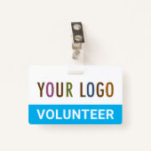Badge en plastique PVC Volontaire avec Clip Logo p (Devant avec clip)