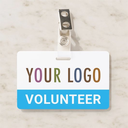 Badge en plastique PVC Volontaire avec Clip Logo p