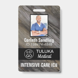 Badge Encres gris marron noir Medica Photo ID
