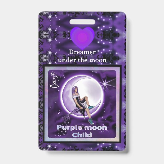 Badge Enfant de lune violette (Avant)