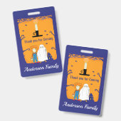 Badge Enfant Halloween Anniversaire Merci (Recto et verso)