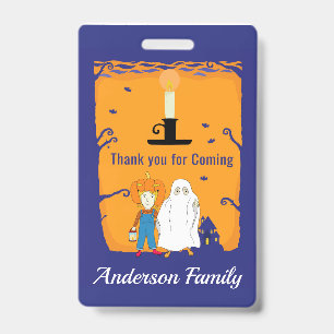 Badge Enfant Halloween Anniversaire Merci
