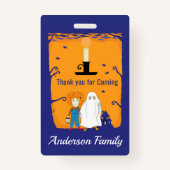 Badge Enfant Halloween Anniversaire Merci (Dos)