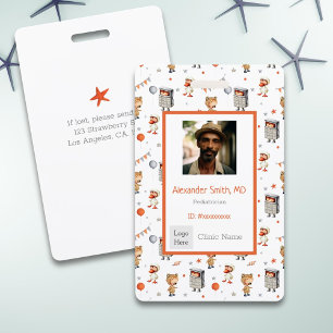 Badge Enfants amusants avec costumes Motif Pédiatre ID