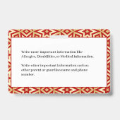 Badge Enfants de l'école Identification de l'identité ph (Arrière)