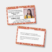 Badge Enfants de l'école Identification de l'identité ph (Avant & arrière)