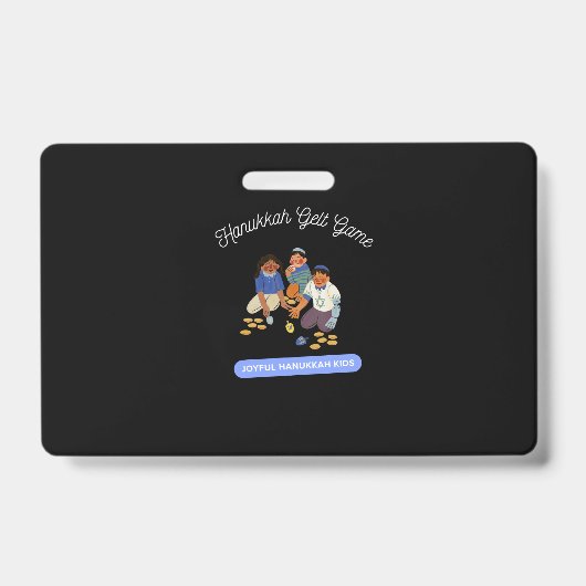Badge Enfants joyeux de Hanukkah (Avant)
