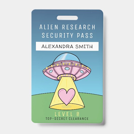 Badge Enfants Passe de Sécurité de Recherche d'Alien de  (Avant)