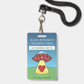 Badge Enfants Passe de Sécurité de Recherche d'Alien de  (Avant avec lanière)