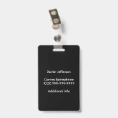 Badge Enfants Personalisé Oeuf Allergie Urgence (Back with Clip)