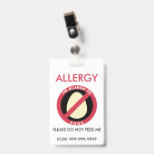 Badge Enfants Personalisé Oeuf Allergie Urgence (Front with Clip)