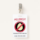 Badge Enfants Personalisé Oeuf Allergie Urgence (Devant avec clip)