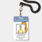 Badge Enfants Photo ID Identification Fun Custom (Front with Lanyard)