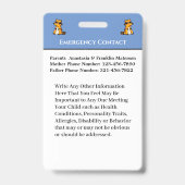 Badge Enfants Photo ID Identification Fun Custom (Back)