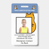Badge Enfants Photo ID Identification Fun Custom (Front)