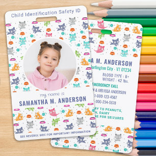 Badge Enfants Photo Urgence ID Amusant Enfants Identific