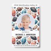 Badge Enfants Photo Urgence ID Garçons Identification En (Avant)
