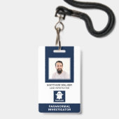 Badge Enquêteur paranormal Carte d'identité photo Code Q (Avant avec lanière)