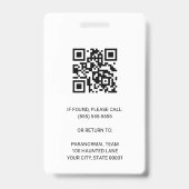 Badge Enquêteur paranormal Code QR Étiquette de nom Phot (Arrière)