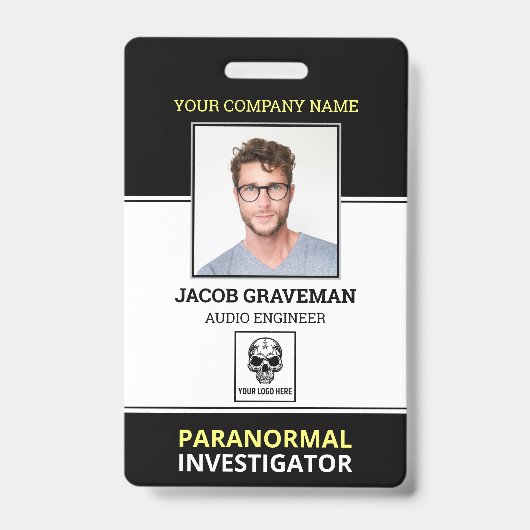 Badge Enquêteur Paranormal Employé Photo ID Sécurité (Avant)