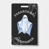 Badge Enquêteur paranormal Ghost & Cobwebs Noir (Avant)