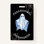 Badge Enquêteur paranormal Ghost & Cobwebs Noir (Devant)