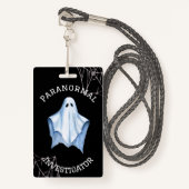 Badge Enquêteur paranormal Ghost & Cobwebs Noir (Devant avec lanière)