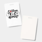 Badge Enseignant Art Café Teach Répétition (Avant & arrière)