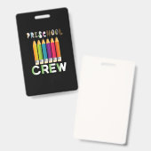 Badge Enseignant Art préscolaire Enseignant (Avant & arrière)