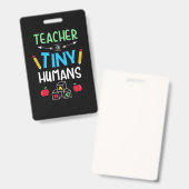 Badge Enseignant Cadeau enseignant minuscules humains (Avant & arrière)