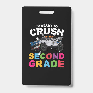 Badge Enseignant De 2E Année Je Suis Prêt À Écraser La D
