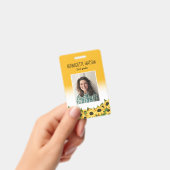 Badge Enseignant de l'école de tournesol jaune (Manuel / portable)