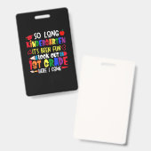 Badge Enseignant de première année à la maternelle (Avant & arrière)